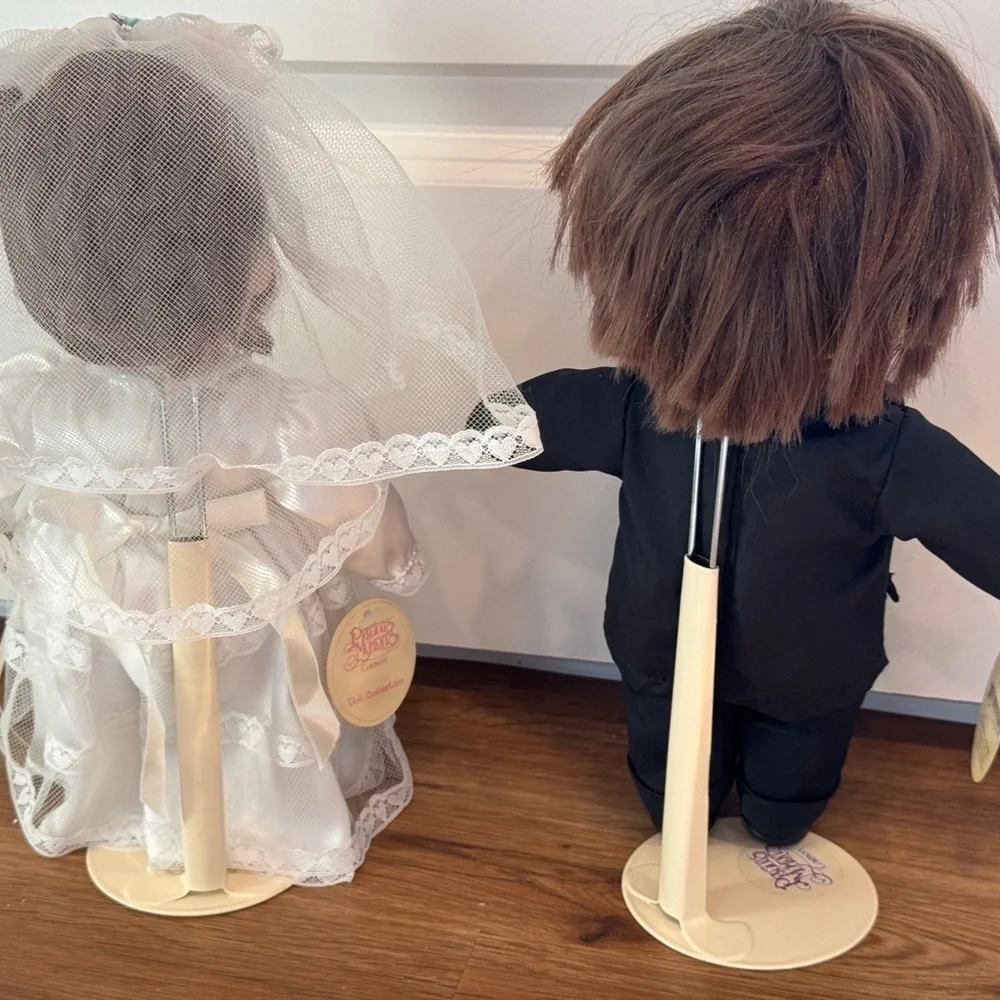 Vintage Precious‎ Moments Bride & Groom Dolls Pair Jessi & Jonny 90s Dolls